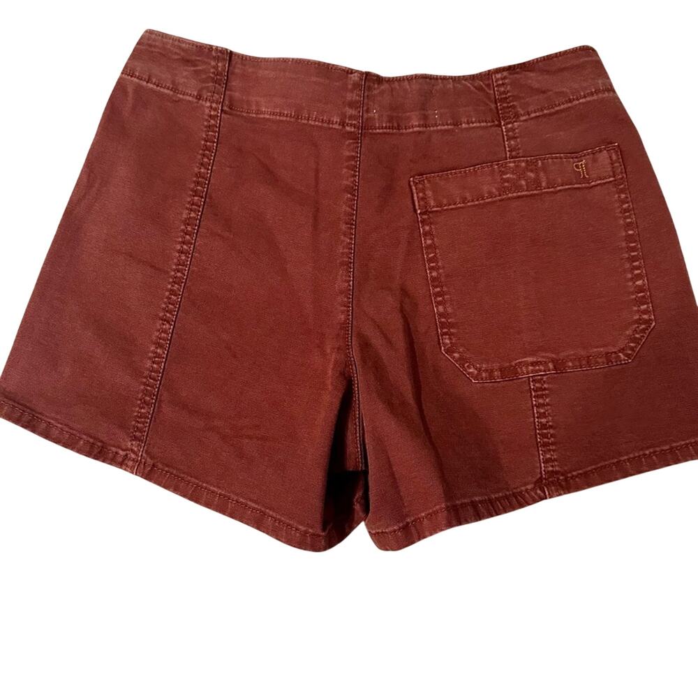 Anthropologie Rust Red Belted Cotton Jean Shorts - Picture 6 of 9